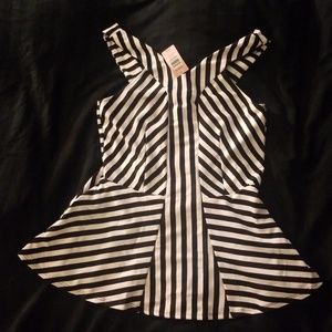 Torrid Black and White Striped Top Size 1